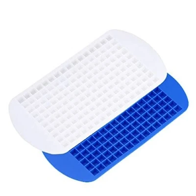 Image of Mini 160 Ice Cubes Soft Silicone Tray Mould Tool Food Safe Maker Easy Pop Out Non Stick Cube for Party BBQ Cool Summer (Pack of 2)