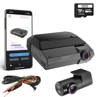 Image of Thinkware F790 Detachable Dash Cam Full HD 1080p Front Car Camera, Built in GPS &amp; WiFi, Super Night Vision Hardwire Lead for Battery Safe Parking Mode with 32GB SD Card Android/iOS App