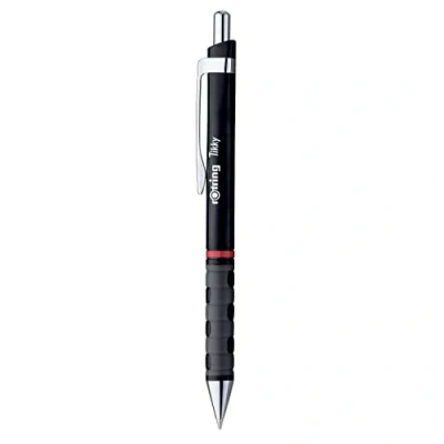 Image of Rotring Tikky Lightweight Ballpoint Pen with Rubberised Grip Black Barrel