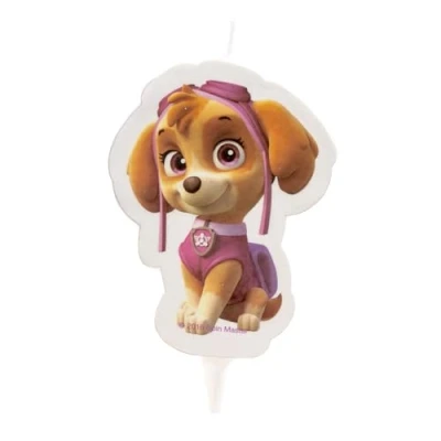 Image of Dekora 2D Skye Paw Patrol Candle, Pink, 8 x 12 cm, 346171