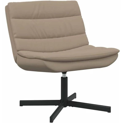 Image of vidaXL Swivel Chair Cappuccino Polyester, Metal base Standard Ergonomic