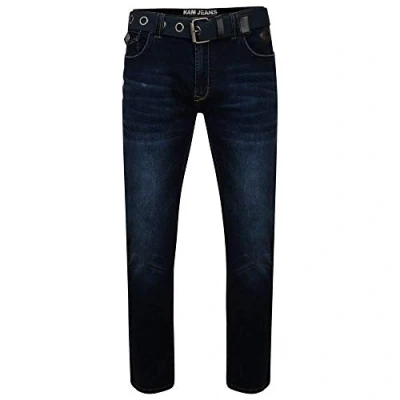 Image of KAM Men&#039;s Extra Tall Stretch Tapered Dark Wash Jeans (Garcia) in 40W x L38
