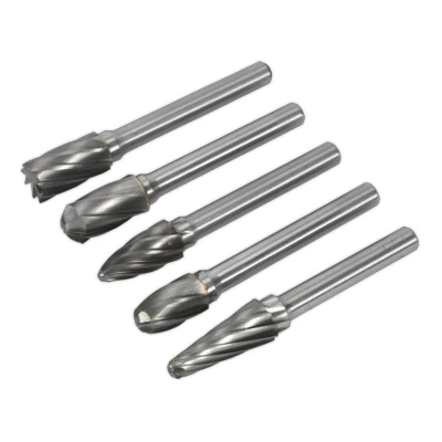 Image of Sealey Tungsten Carbide Rotary Burr Set 5pc Ripper/Coarse
