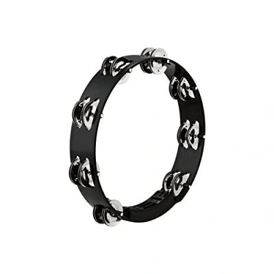 Image of Meinl Percussion Headliner Tour Tambourine 2 Row 10 inch Diameter ABS Plastic / Steel, Black Silver (HTT10BK)