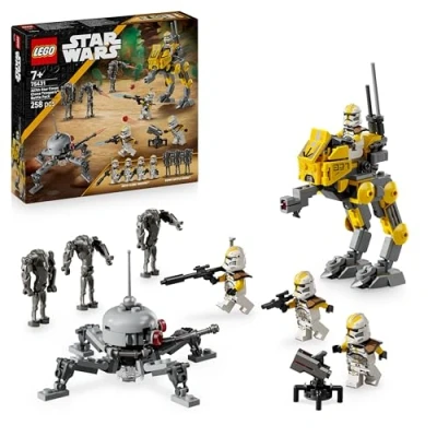 Image of LEGO Star Wars 75431 327th Corps Clone Troopers Battle Pack Collectible Toy incl. 4 Minifigures, 3 Droid Figures &amp; an AT RT Gift for 7+ Year Old Boys Revenge of the Sith Fans
