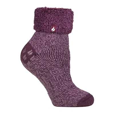 Image of HEAT HOLDERS Womens Non Slip Fluffy Socks Gift for Ladies Size 4 7 (4 7, Rose/Mauve (Queenstown))