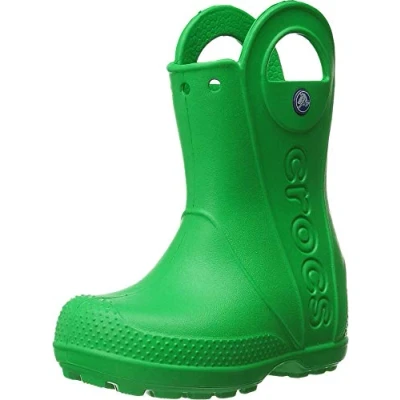 Image of Crocs Unisex Kids Handle It Rain Boot Boot, Grass Green, 6 UK Child