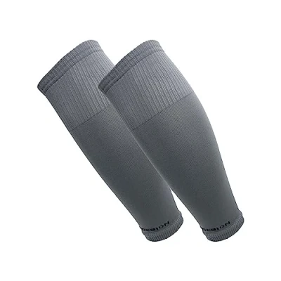 Image of Tapedesign &quot;TUBES 1 Pair of Football Sleeves (Footless) in Yellow for Men, Women &amp; Youth (Size 5 14) Soccer Leg Calf Socks Shin Guards Adults Kids Long Guard Cover (OneSize)