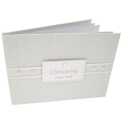 Image of Guest Book Christening Pearl