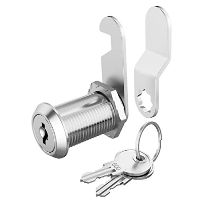 Image of Hecfu 1 Pack Cabinet Locks with Keys, 1/8&#039;&#039; Cam Lock keyed Alike, Secure Drawer Mailbox File RV Storage Tool Box Replacement Set, Zinc Alloy, Silver