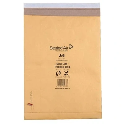 Image of Sealair Mail Lite Gold Padded Mailing Bags, Size J/6, Gold, 314mm X 450mm, Box of 50 (Packaging May vary)
