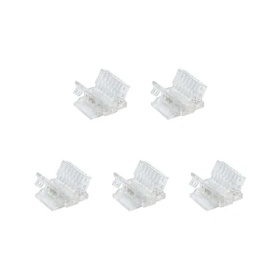 Image of G.W.S® Solderless Strip to Wire Straight Connectors, for 12mm Wide 6 Pin RGB+CCT LED SMD Lights, Pack of 5