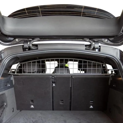 Image of Travall Dog Guard compatible with Mercedes EQC N293 (2019 Current) Vehicle Specific Boot Tailored Fit Luggage Pet Barrier Separator Heavy Duty Powder Coated Steel