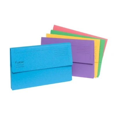 Image of Exacompta Forever 300 gsm Document Foolscap Wallet, Assorted Colours, Pack of 5