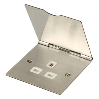 Image of Click Essentials 13 A 1 Gang Floor Socket Stainless Steel FS030SS