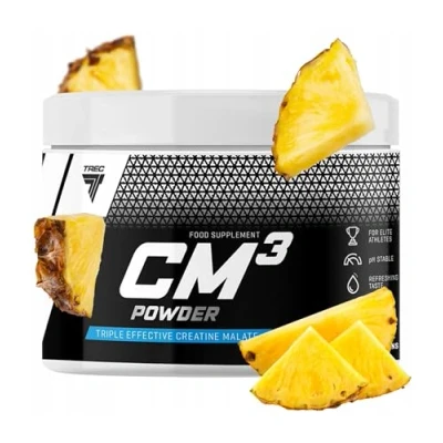 Image of TREC Nutrition CM3 Powder 250g Premium Creatine Malate TriCreatine for Muscle Strength, Building, and Endurance Soluble Formula Ideal Professional Athletes Pineapple Flavor