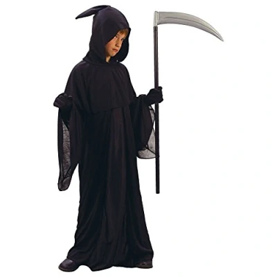 Image of Kids Boys Grim Reaper Fancy Dress Costume, Black, Medium