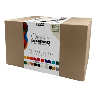 Image of PEBEO Pébéo Origin Acrylics Collection Set 20x60 ml, Assortment of 20 Colours