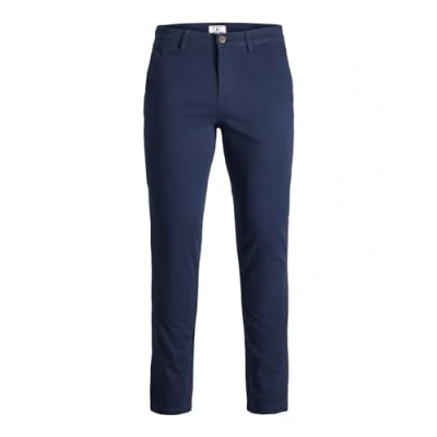 Image of JACK &amp; JONES Male Chino Trousers, Slim Fit Colour: Blue, Jeans/Trousers: 33 W / 32 L, Navyblue1, W/32 L