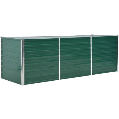 Image of vidaXL Garden Raised Bed Galvanised Steel 240x80x77 cm Green