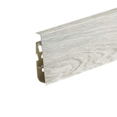 Image of Plastic Skirting Board High Line 2.5m PVC with Wire Cover Design Santiago Ash M289