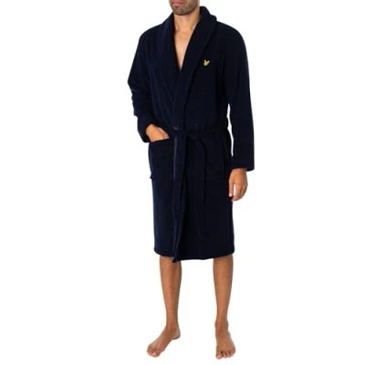 Image of Lyle &amp; Scott Mens Towelling Dressing Gown Blue S