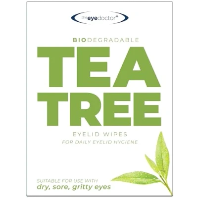 Image of The Eye Doctor Tea Tree Eyelid Wipes Suitable for use with Blepharitis, Dry Eyes, Sensitive Eyes &amp; MGD 20 x Biodegradable Cleaning Detergent and Preservative Free