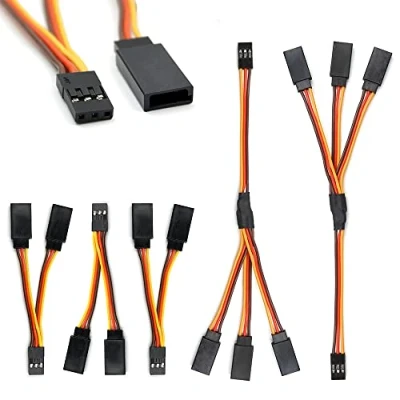 Image of Servo Y Harness Splitter Cable 3 Pin Connector Wire Male to Female 4 Way Extension Lead Compatible with JR Futaba RC Car Airplanes (3PCS 1to2 and 2PCS 1to3)