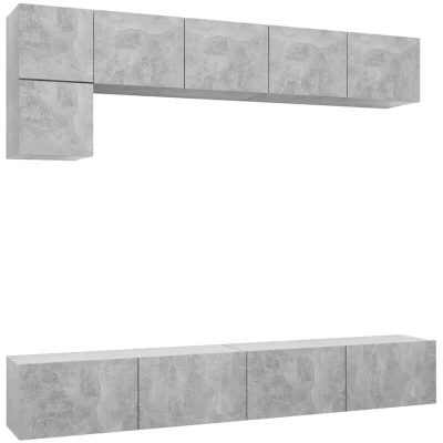 Image of vidaXL 5 Piece TV Cabinet Set Concrete Grey Engineered Wood