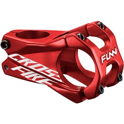 Image of Funn Crossfire Mountain Bike stem with 35mm Bar Clamp Durable and Lightweight Alloy for BMX Bike, Length (Red)