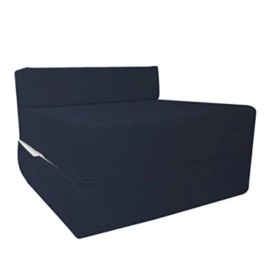 Image of iStyle Mode Fold Out Guest Chair Z Bed Futon Sofa Comfortable Supreme Quality Foam for Adult and Kids Lounger Mattress (Navy)