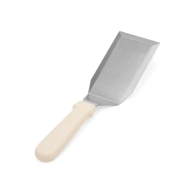 Image of Innoteck Essentials Hamburger Turner Stainless Steel Utensil Flat with Handle Non Stick Spatula for Cooking, Flipping, Grilling or BBQ Pancake, Hamburger, Fish &amp; more White