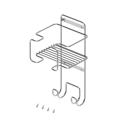 Image of Emuca Ironing Board Stand, Accessories and Iron, Steel, Chrome Plated