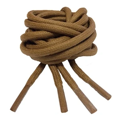Image of Big Laces Round Light Brown 5mm wide 140cm long Waxed Shoelaces