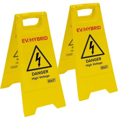 Image of Sealey EV19 EV/Hybrid Floor Warning Signs Pack of 2