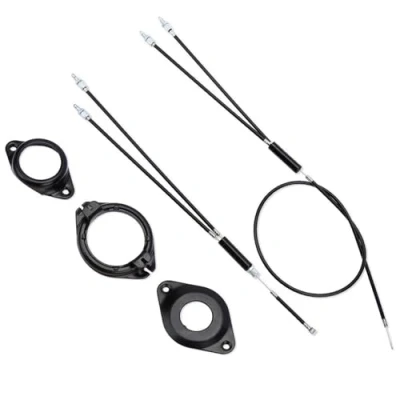 Image of gohantee BMX Bike Gyro Brake Cables,Front + Rear (Upper Lower) with Spinner Rotor (Complete Set),Full Kit Bicycle Line Set