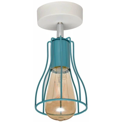 Image of Helam Tube Semi Flush Light White, Turqouise 10cm