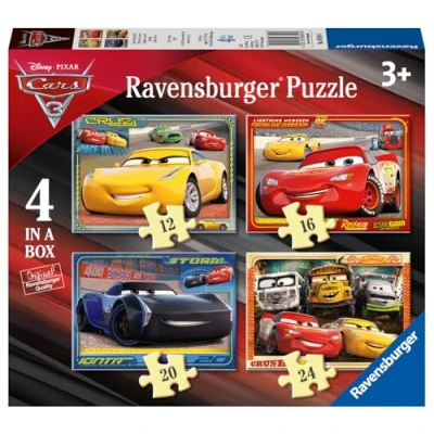 Image of Ravensburger Disney Pixar Cars 4 in Box (12, 16, 20, 24 Pieces) Jigsaw Puzzles for Kids Age 3 Years Up