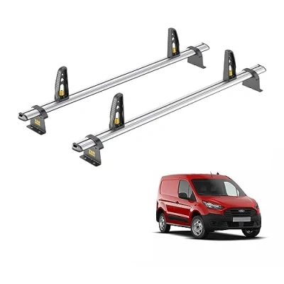 Image of Van Guard Roof Rack for Ford Transit Connect (2013 2023) 2 Aluminium Bars &amp; 4 Load Stops VG309