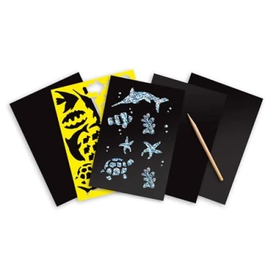 Image of Melissa &amp; Doug Scratch Art Sheets Sea Life Arts Crafts 4+ Gift for Boy or Girl