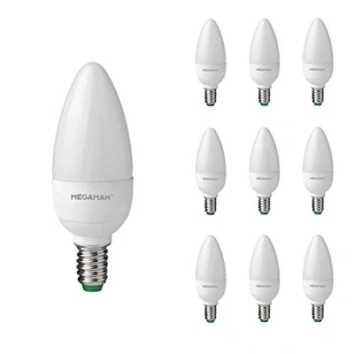 Image of Pack of 10 x Megaman 143308 LED Candle Light Bulbs Opal E14 SES 2800K Warm White 5.5 W