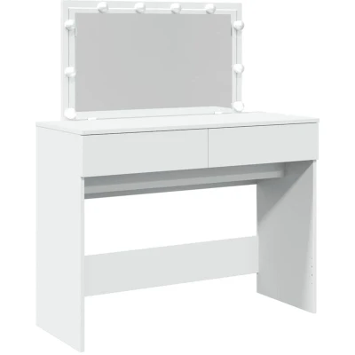 Image of vidaXL Dressing Table with LED White 100x40x120 cm