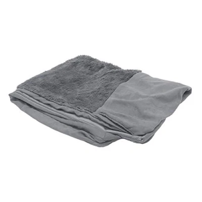 Image of Furhaven Replacement Dog Bed Cover Plush &amp; Suede Sofa Style, Machine Washable Gray, Large