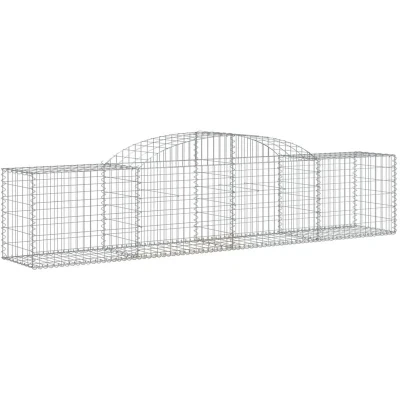 Image of vidaXL Arched Gabion Baskets 3 pcs 300x50x60/80 cm Galvanised Iron