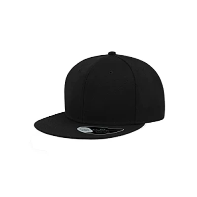 Image of Atlantis Snap Back Flat Visor 6 Panel Cap (One Size) (Black)