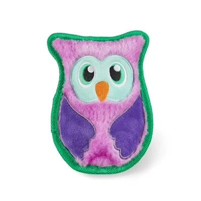 Image of Outward Hound Durablez Tough Plush Squeaky Dog Toy, Owl, Purple, XS