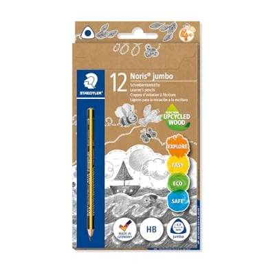 Image of STAEDTLER 119 Noris Jumbo Graphite Chunky Learner&#039;s Pencil HB (Pack of 12)
