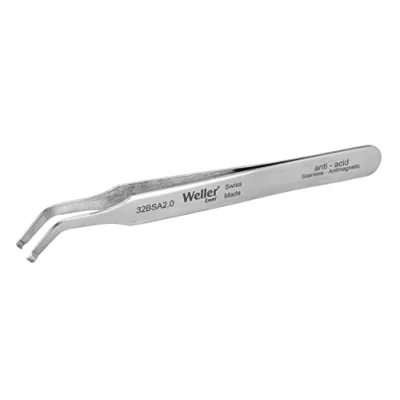 Image of Weller Erem 32BSA20 SMD Tweezers 45 Angled with Round Tips, 2 mm/0.078 Inch