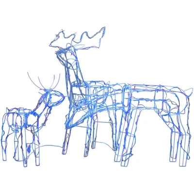 Image of vidaXL 3 Piece Christmas Light Display Reindeers 229 LEDs