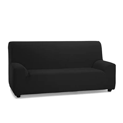 Image of Martina Home 3 Seat Sofa Cover Elastic, Tunis Model, Measure from 180 to 240 cm, Color Black